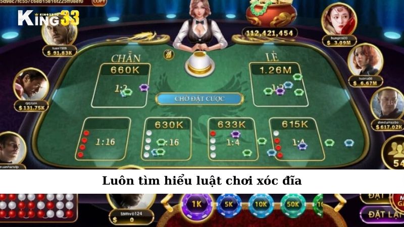 Luôn tìm hiểu luật chơi xóc đĩa